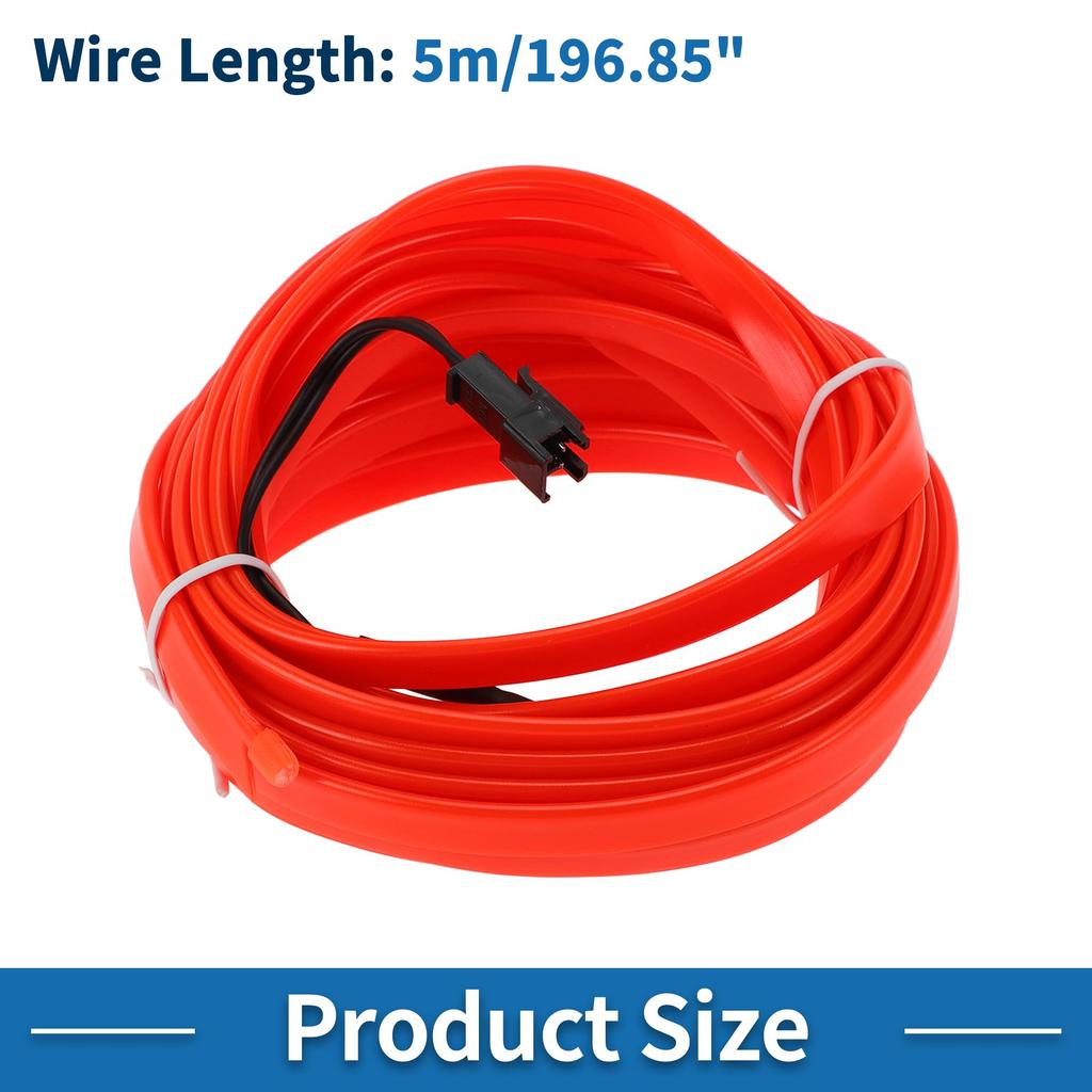 A ABSOPRO 5m EL Wire Cable LED Glow String Lights Car Interior Light Strip