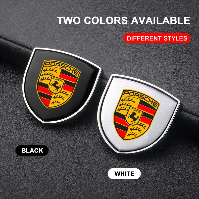 1Pcs 3D Metal Auto Door Shield Emblem Car Body Badge Sticker Styling For Porsche Boxster Cayenne Panamera Macan Cayman 911 918 996 917 991