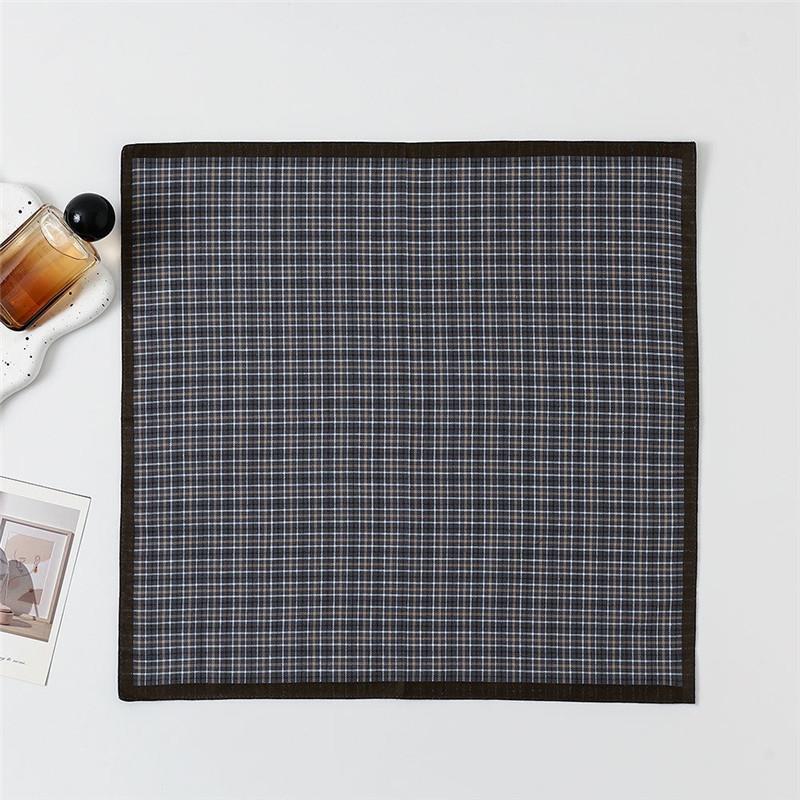 3Pcs 43x43cm 100% Cotton Yarn Dyed Men Handkerchief Classic Soft Thin Plaid Water Absorbent Sweat Wiping Towels