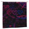 TV Girl Print Removable Polyester Shower Curtain - Vibrant Graffiti Art with Hearts, Peace Symbols & Whimsical Characters, Machi
