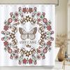 Beautiful Butterfly Shower Curtains Waterproof Fabric Colored Flowers Bath Curtain Bathroom Bathtub Decoration with Hooks