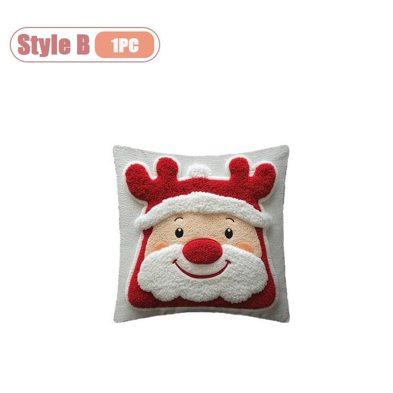 1-10PCS Christmas Pillow Cover Snowman and Reindeer Digital Print Sofa Cushion for Home Office and Living Room Holiday Decor