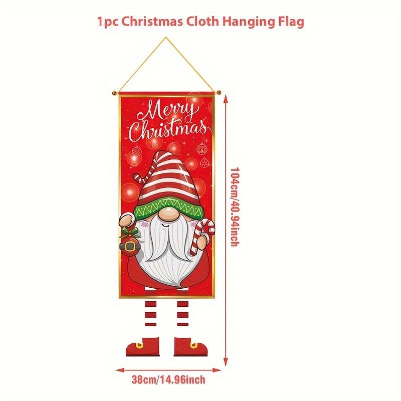 

Merry Christmas Hanging Banner, Santa Claus Decorative Hanging, Christmas-Themed Background Fabric, Door Curtain Banner, Outdoor Photography Props, H