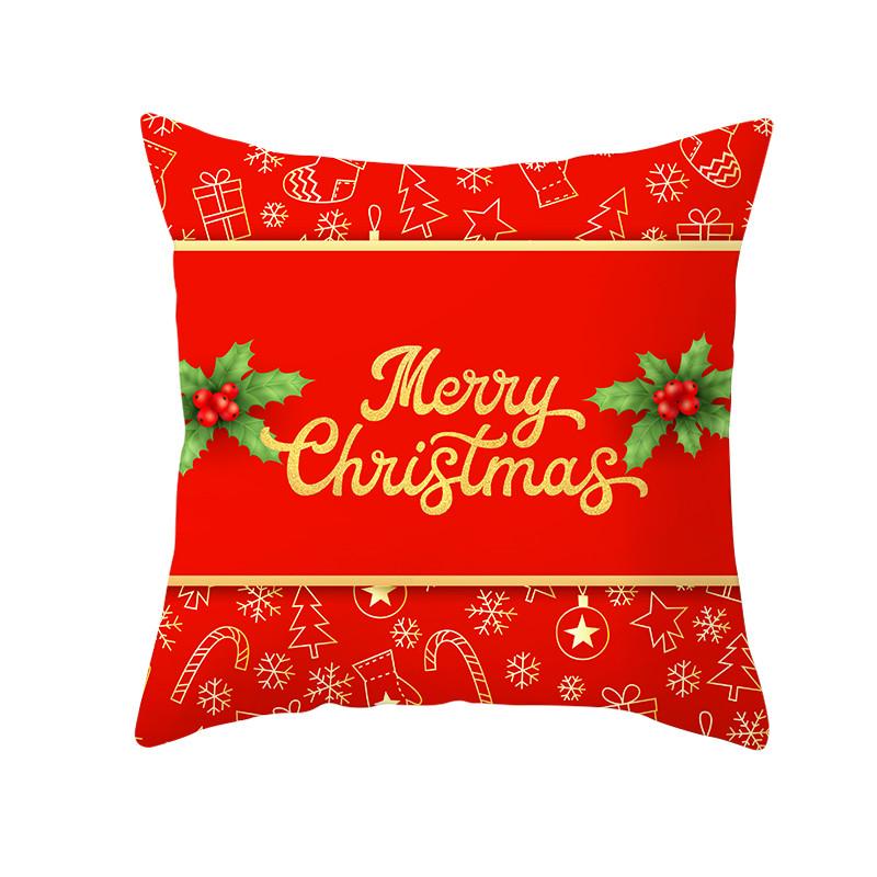 Federa Decorativa Regalo di Natale Copricuscino Stampa Rossa Copricuscino Divano Casa Festivo Materiale Corto Peluche