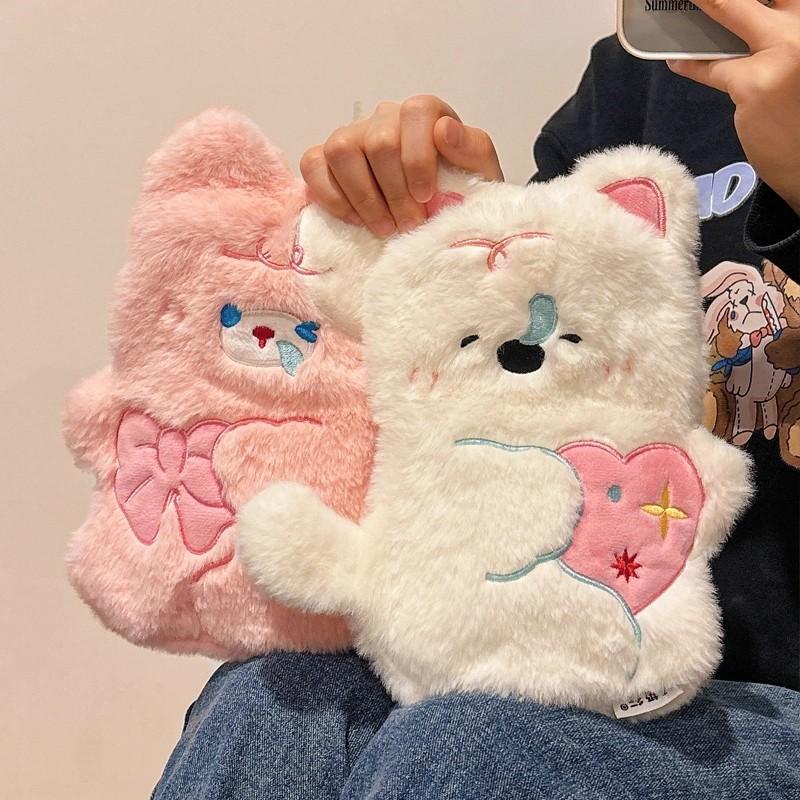 2025 Nový ohřívač břicha Silný plyšový ohřívač rukou Roztomilý kreslený ohřívač na horkou vodu Teplý sáček na vodu Vícebarevný volitelný
