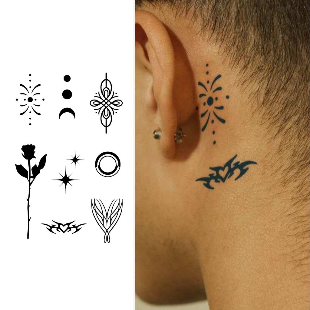 Y2K Sexy Butterfly English Cross Finger Waist Belly Tattoo Sticker Holiday Party Decoration Sticker