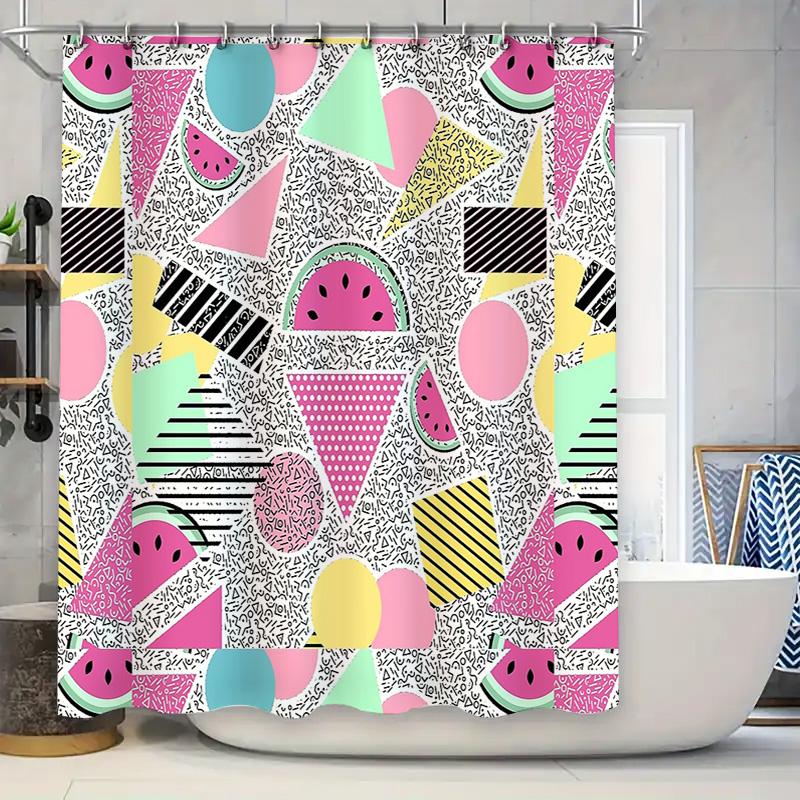 

Shower Curtain Tropical Flamingo Floral Waterproof Bathroom Decor Vintage Hawaiian Beach Themed Backdrop Artistic Design W60H190(CM)-1 Pcs