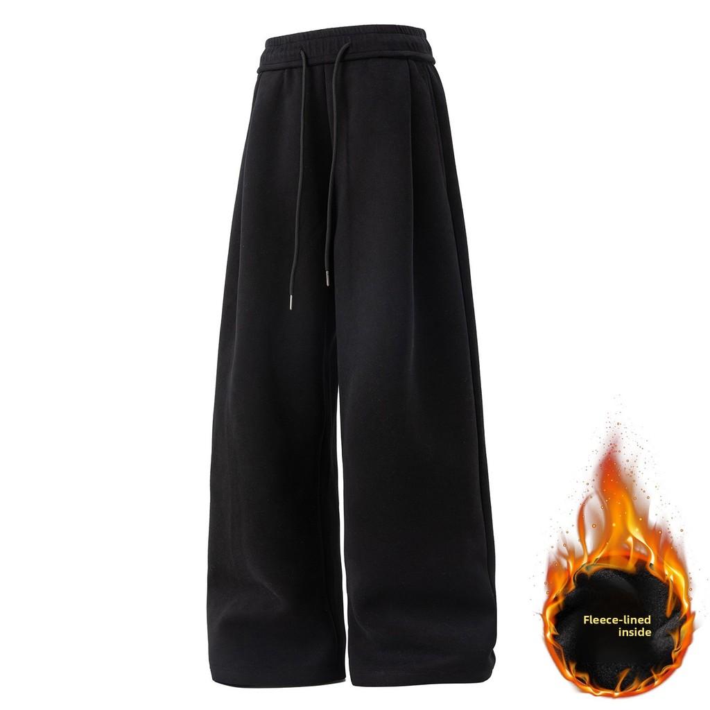 Streetwear Casual Pants With Thickened Polyester Fabric For Youth Lounge Comforts