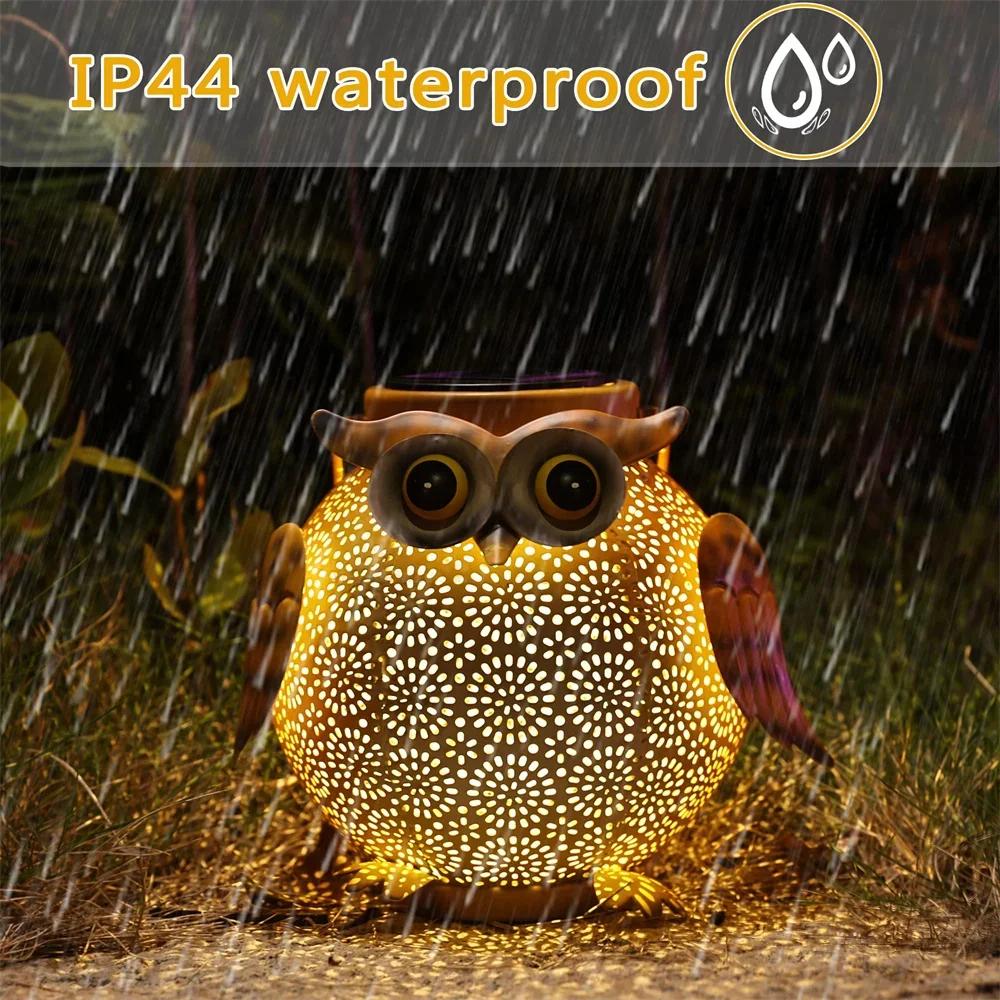 Owl Hanging Solar Lanterns Garden Light Waterproof Metal Decorative Solar Lantern Lights for Outdoor Patio Yard Table Pathway