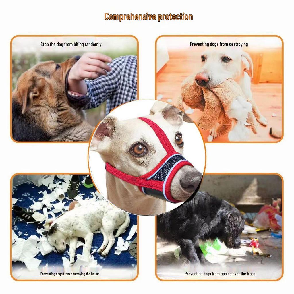 Adjustable Breathable Dog Muzzle - Lick & Bite Proof, Drink Friendly Pet Mask