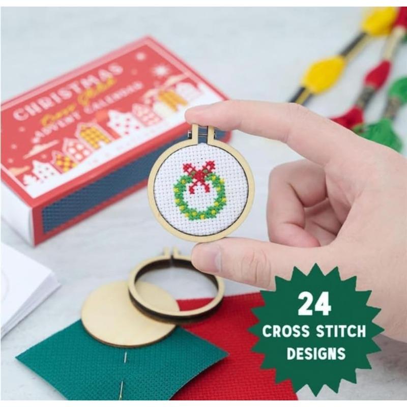 Christmas Cross Stitch Advent Calendar, Christmas Countdown Advent Calendar Embroidery Kit 2024, Gift for Beginners and Craft Lovers