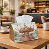1pc Tissue Box Holder with Dreamy Romantic Vintage Design-Fairground Carousel Horse,Durable Polyester,Ideal for Kitchen,Living Room,Bedroom,Bathroom,C