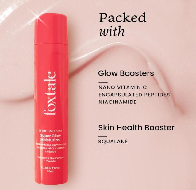 Foxtale Vitamin C Super Glow Moisturizer with Niacinamide & Peptides For All Skin Types, Women & Men - 50ml