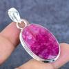 Ruby(Simulated) Gemstone Handmade 925 Sterling Silver Jewelry Pendant 2.21" D3u79