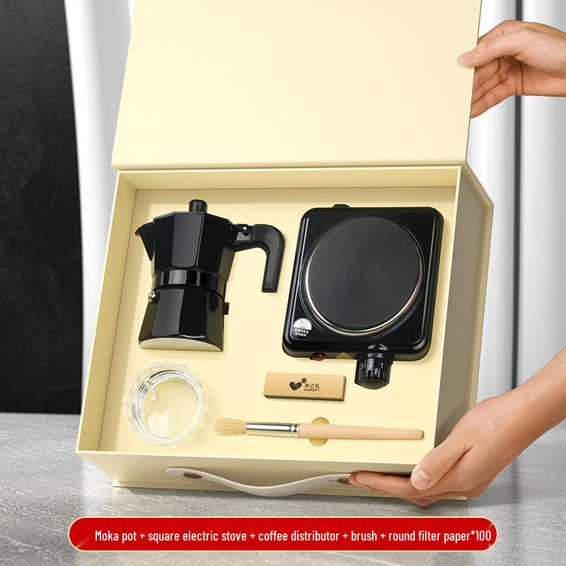 Custom Logo Moka Pot Coffee Maker Set: Premium Corporate Gift for Clients