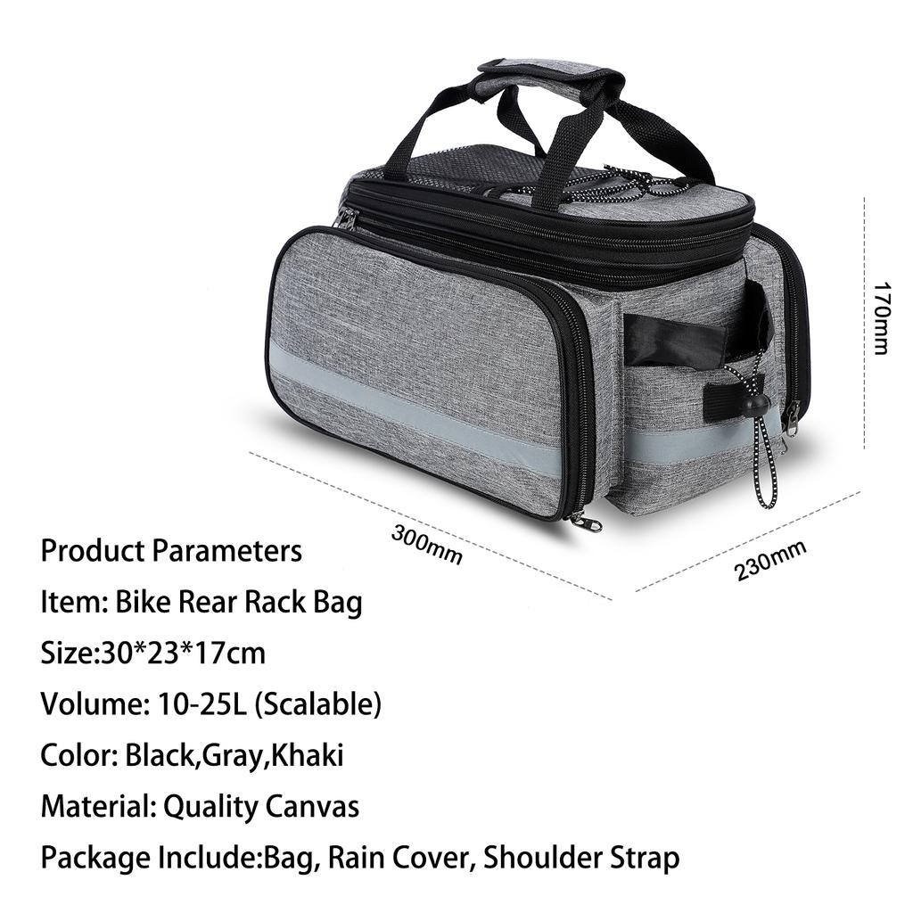 WEST BIKING Large Capacity Cycle Bag Waterproof Mountain Bike Saddle Rack Bags Luggage Carrier