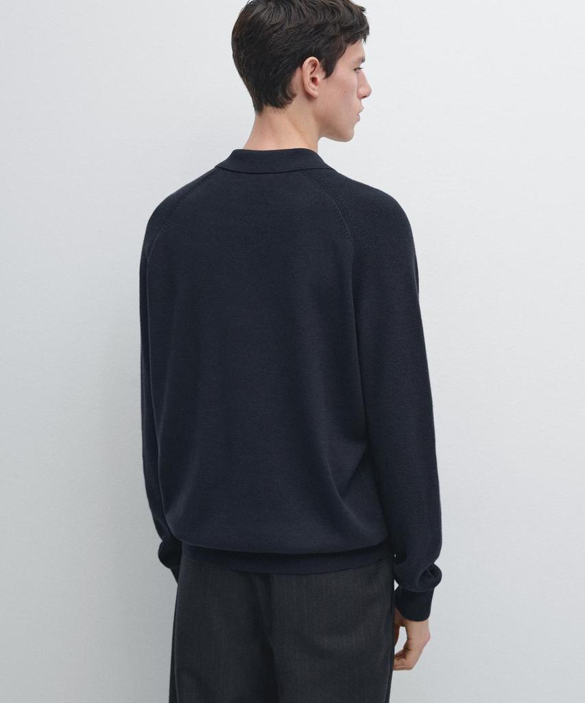 Masimodutti Cotton Blend Knit Polo Sweater