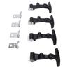 4Pcs Elastic Stainless Steel Rubber Hood Catch Flexible T Handle Hasp Rubber Flexible Draw Latches with Brackets for