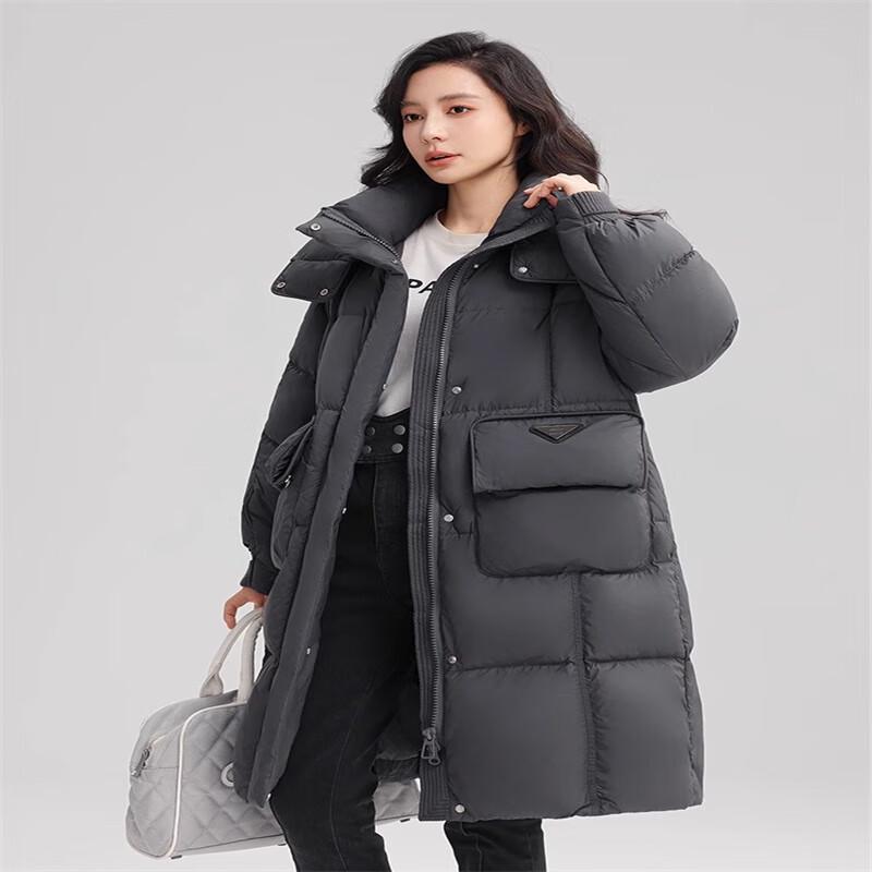 Yaya 2024 Women's Long Hooded Down Jacket
