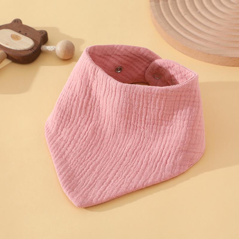 Einfarbiges Baumwollgaze-Baby-Lätzchen, Saugfähig & Schnelltrocknend, Druckknopfverschluss, Nicht klebrig, Klasse A.