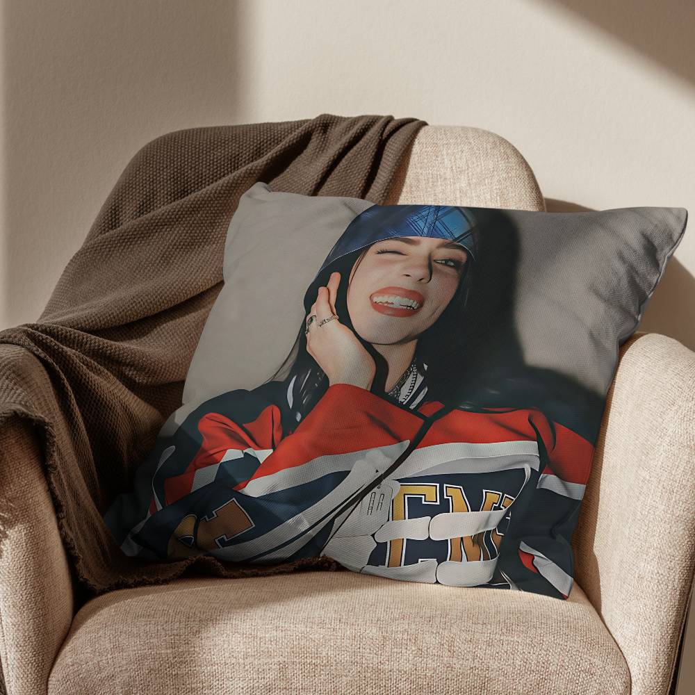 

WILDFLOWER band Billie Eilish Pillow Case Pillow Case Living Room Sofa Cushion Cover Suitable For Home Bedroom Room Decoration 30x30cm