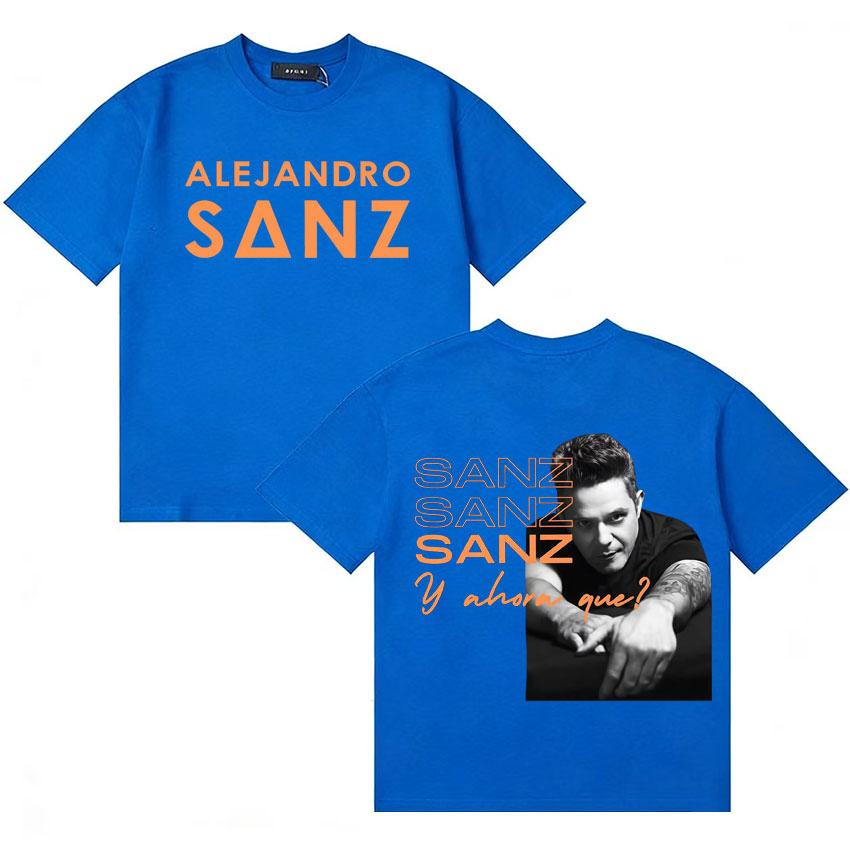 Rapper Alejandro Sanz Mode Sommer T-Shirt Unisex Damen Harajuku Stil Baumwolle Kurzarm T-Shirt Musikliebhaber T-Shirts Streetwear