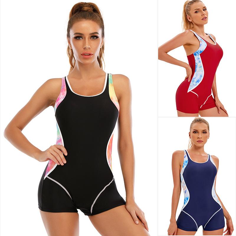 Sport One-piece Swimsuit Women Monokinis  New Female Anthletic Open Back Fitness New Summer Beach Swimwear Plus Size XXXL