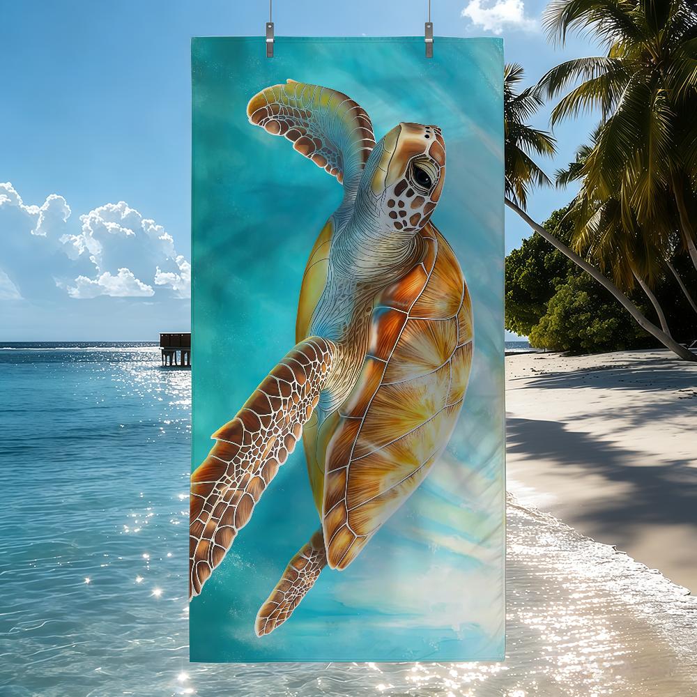 

Sea turtles and coral Art Towel Quick Drying Beach Towels Are Suitable For Swimming Pools Camping Yoga And The Gym W30*H60(CM)
