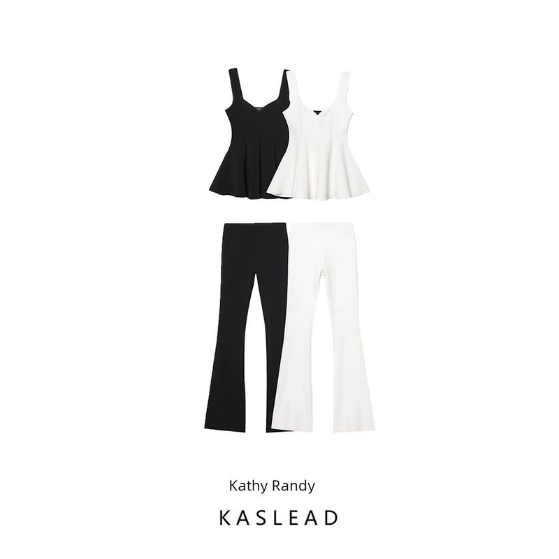 Kaslead New Arrival Women's Clothing Fashion Style Short Skirt Hem Tops Slim-Fit Pants 5584150 5584191