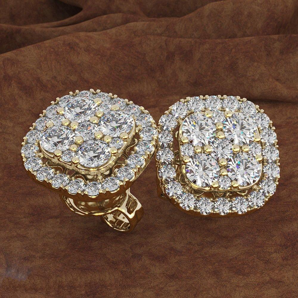 

Classic Square Full Diamond Earrings Women 14k Gold Rose Gold Plated Elegant Fashion Jewelry