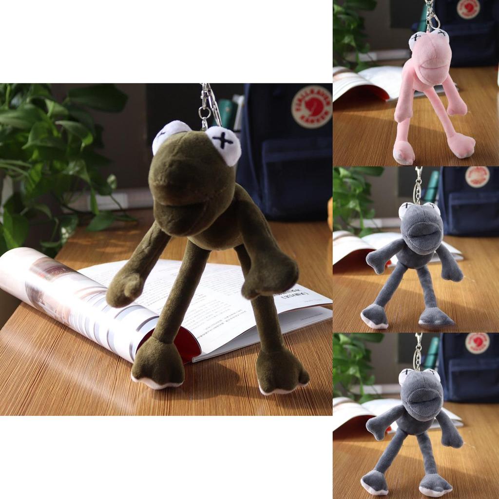 Plush Long Legged Frog Toy Keychain With Pp Cotton Filling For Kids And Collectors