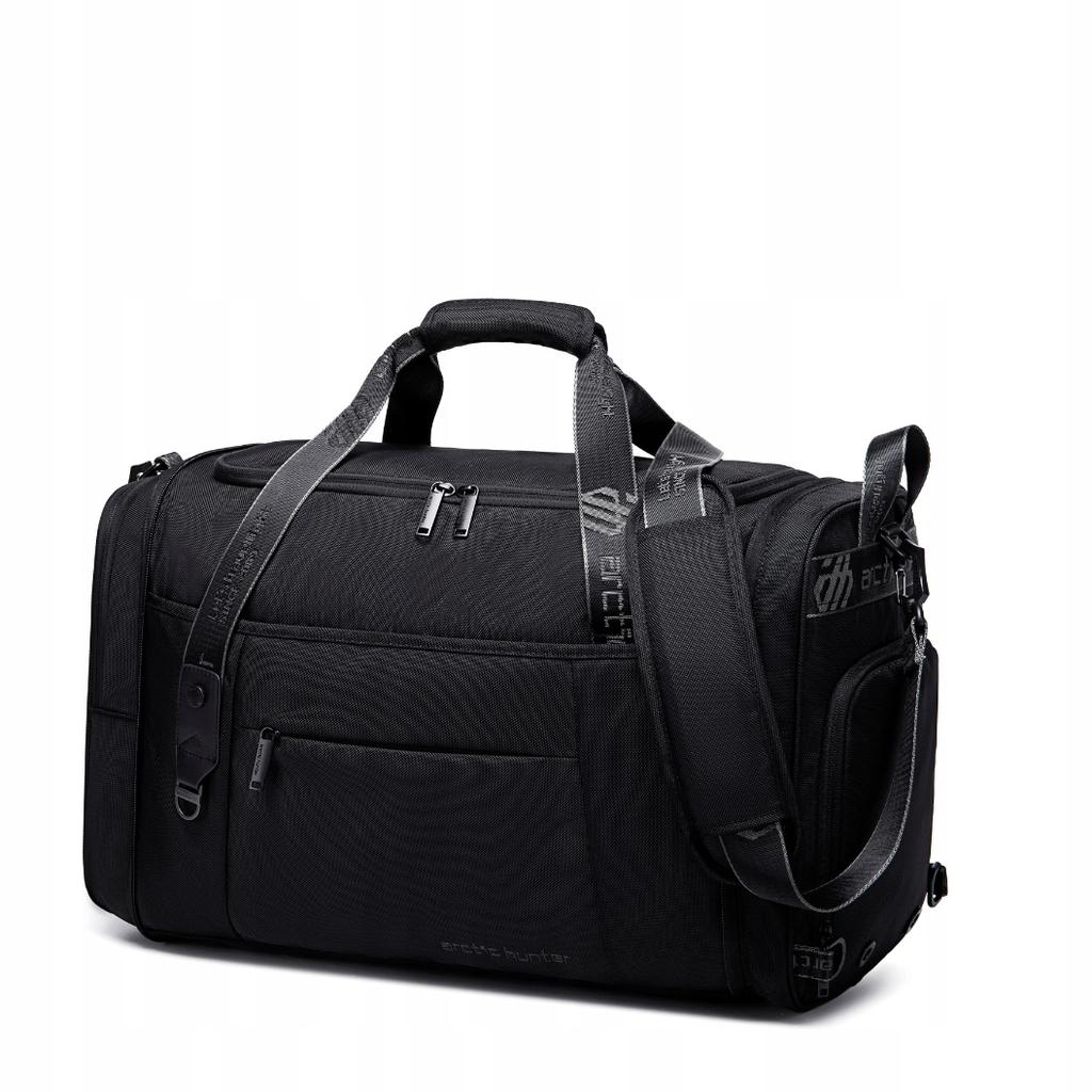 Black 2-in-1 Travel Bag, Transformable Pouch and Spacious Bag 30 L, Waterproof. Arctic Hunter Lx00021 Black.