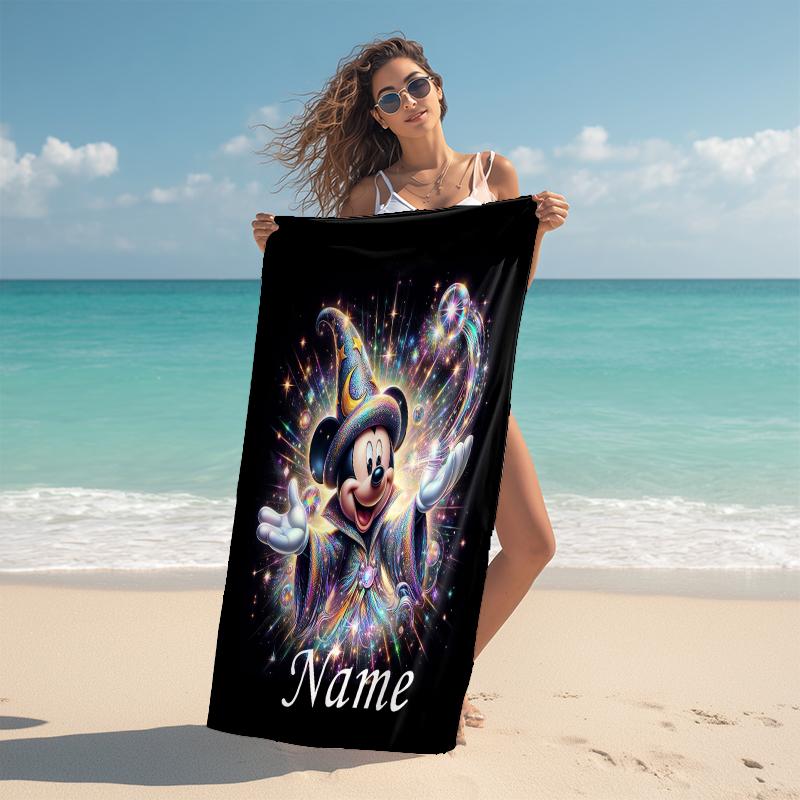 Personalized Frozen Magic Adventure Beach Towel Microfiber Beach Towel Thin Absorbent for Beach Swimming Yoga Bath Sports. 0910197