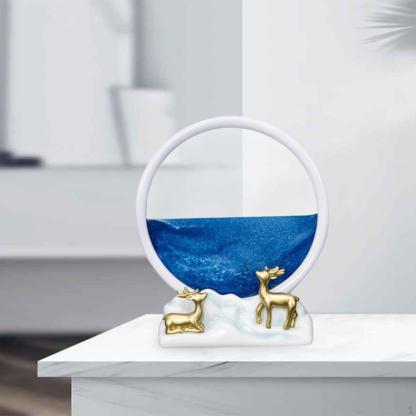 

Искусство Течет Песок Живопись Кафе Домашняя Картина Сцена Орнамент Жидкое Движение Рабочий Стол blue 17.5x14.5x21