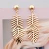 Plant Hollow  Leaf  Long Leaves Earrings Pendant Roundness  Jewelry  Supplies Earing Jewelry