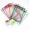 1pcs Random Reusable Dry Erasable Pockets Transparent Write and Wipe Drawing Board Shop Ticket Holder File Storage Bag