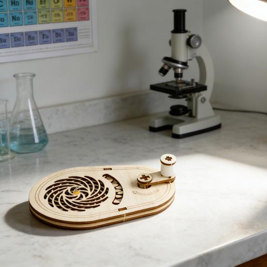 3D Visual Illusion Puzzle Toy DIY Handmade Mechanical Gear Turntable Educational STEM Toy Persistence of