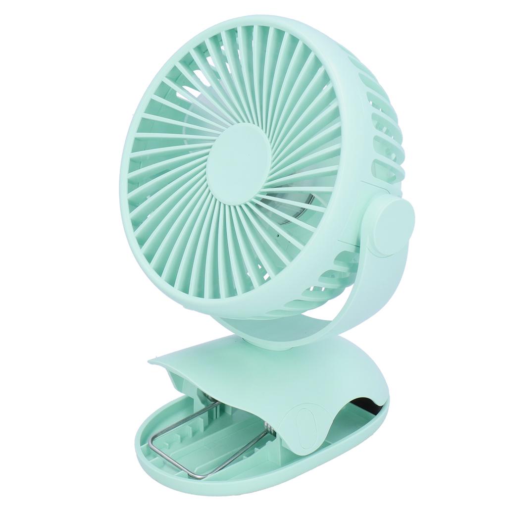 USB Mini Clip Fan Strong Wind 3 Blade Rechargeable 4 Gears Desktop Cooling Fan Cooler