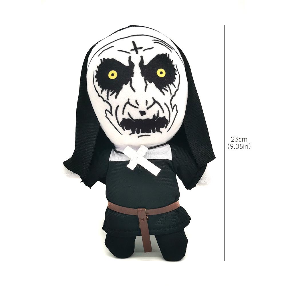 23cm The Nun Valak Plush Toy Moive Role Doll Halloween Stuffed Doll Horror Nun Soft Toys for Boys Girls Birthday Christmas Gifts
