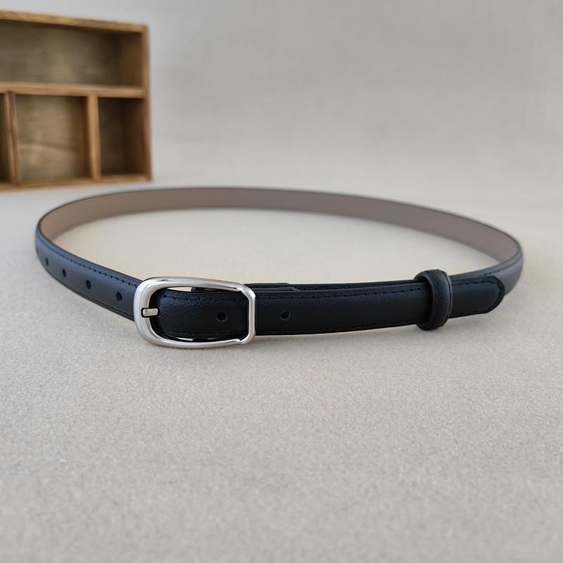 Womens Minimalist Style Waist Belt Elliptical Metal Buckle Dress Belt Shapewear