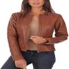 Noora New Womens Lambskin Brown Leather Jacket, Biker Style Jacket, Best Gift For Her