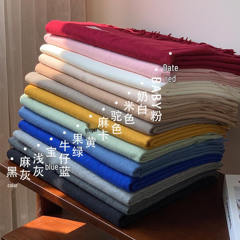 Luxury Unisex Scarf: Autumn/Winter Thickened Solid Color Cashmere-Feel Shawl