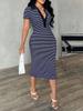 European and American New Spring and Summer Women's Clothing Summer Elegant Commuter Style Striped Dress