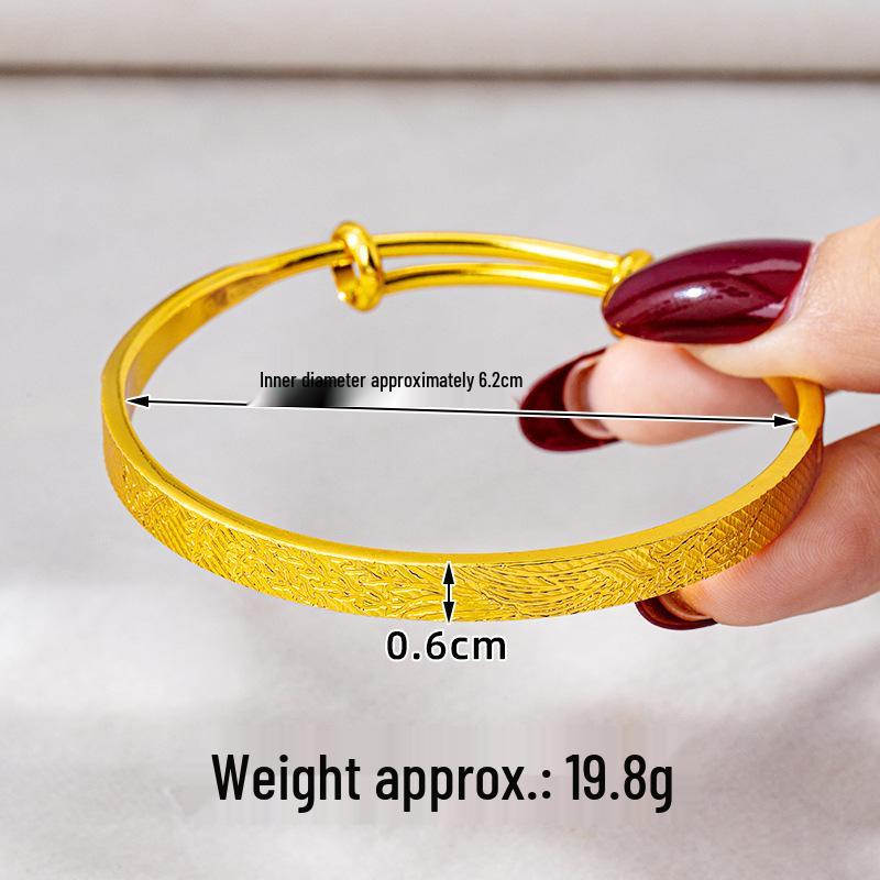 

Винтажный стиль Фу символ Дракон и Феникс Женский золотой браслет - Античный придворный дизайн, Ювелирные изделия с долговечным цветом