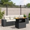 Vidaxl 5-Cz. Garten-Sitzgruppe, Kissen, Schwarzes PE-Rattan