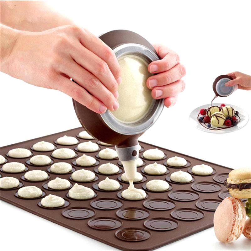 30 Cavity Silicone Pastry Cake Macaron Macaroon Oven Baking Mould Sheet Mat