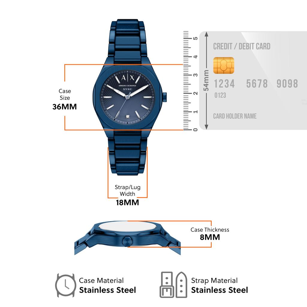 Armani Exchange Analog Stainless Steel Watch AX6032 Women's