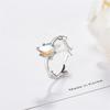 New Personality Beautiful Colorful Moonstone Deer 925 Sterling Silver Jewelry Elk Branch Antler Women Opening Rings R446