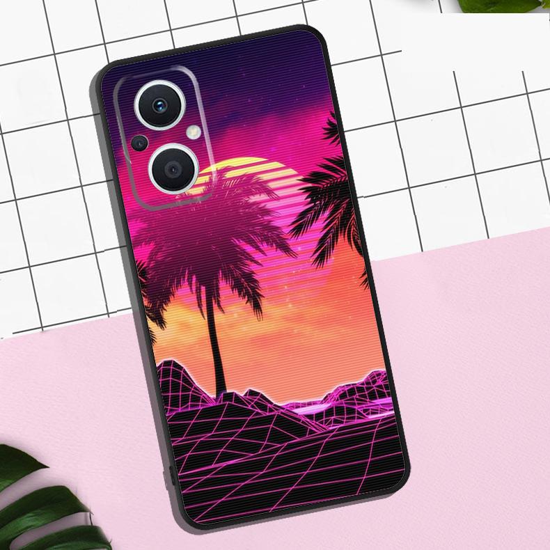 Synthwave Retro 80s Neon Case For OPPO Reno 13F 12F 11F 8T 7 8 10 11 12 13 Pro OPPO Find X8 X6 Pro X3 X5 Lite Cover