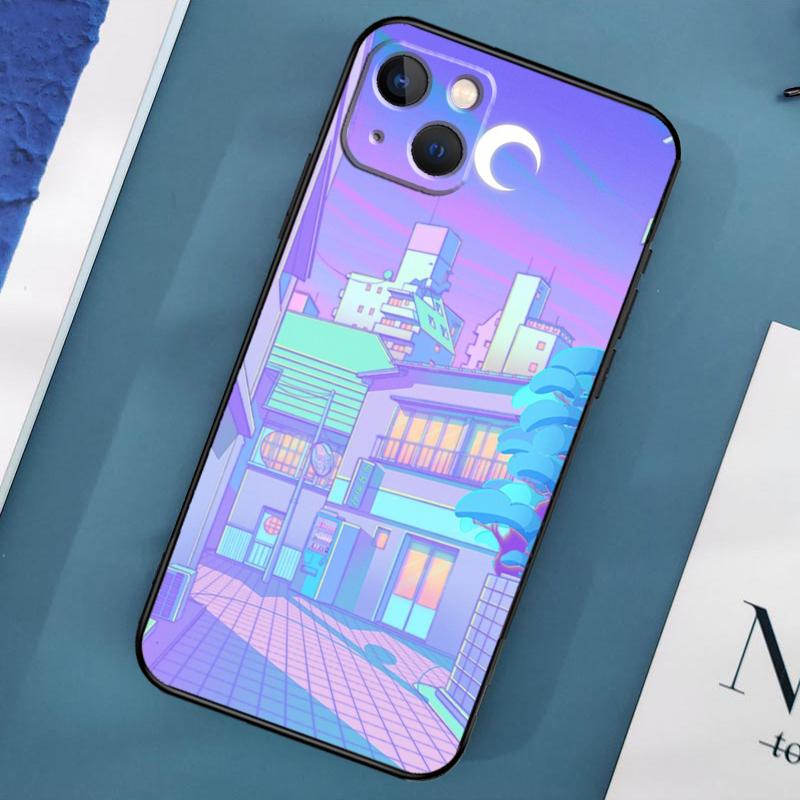 Pastel Japan Kyoto City Case For iPhone 15 14 13 12 11 Pro Max X XS Max XR 7 8 Plus SE 2020 2022 Bumper Case Cover